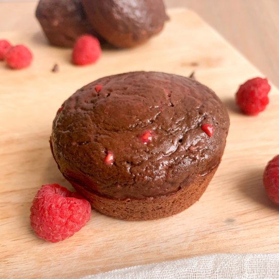 Raspberry Brownie Muffins