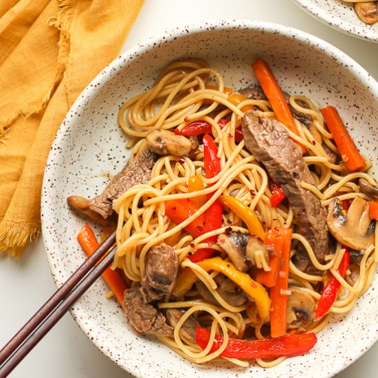 Thai Beef Noodle Stir Fry