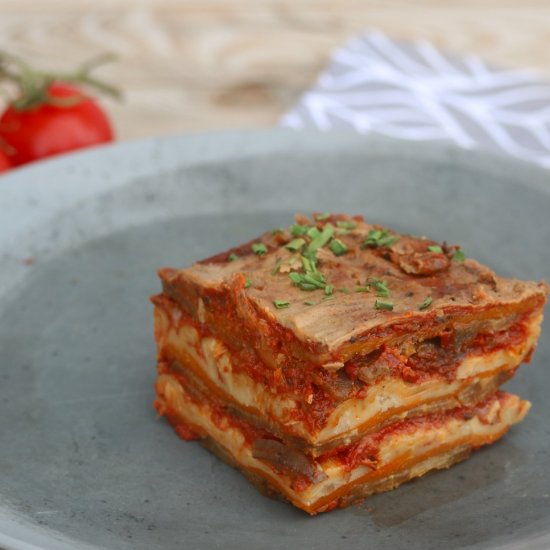 Butternut Squash Aubergine Lasagne