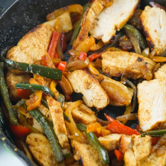 Chicken Fajitas in a Skillet