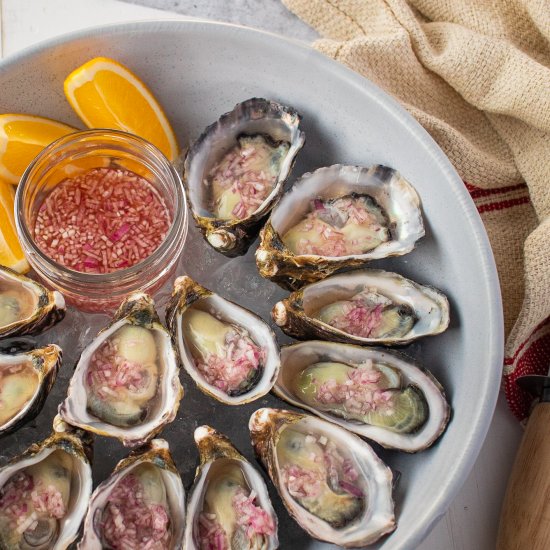 Oysters With A Mignonette Dressing