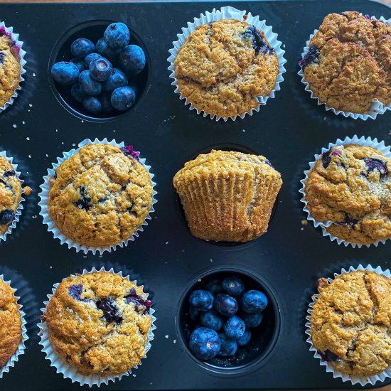 Healthy Blueberry Oatmeal Muffin