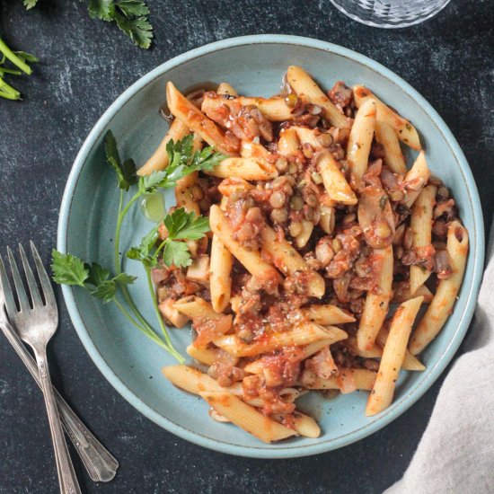 Mushroom Lentil Bolognese