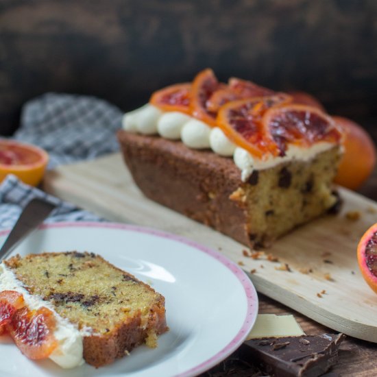 Blood Orange & Chocolate Loaf Cake