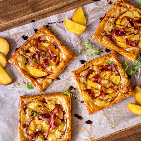 PEACH & BRIE PUFF PASTRY TARTS