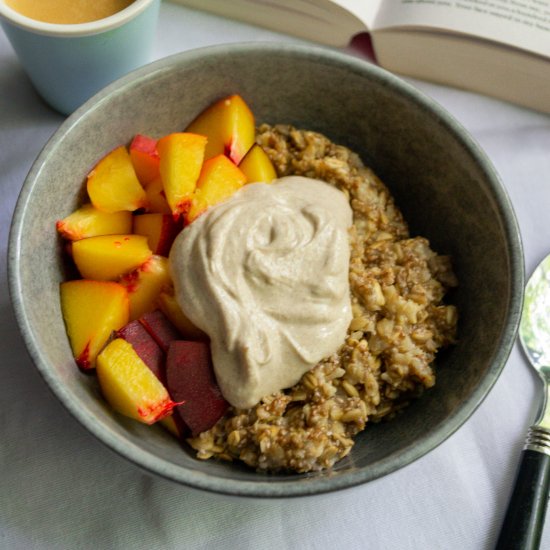 Peach and Cream Oatmeal