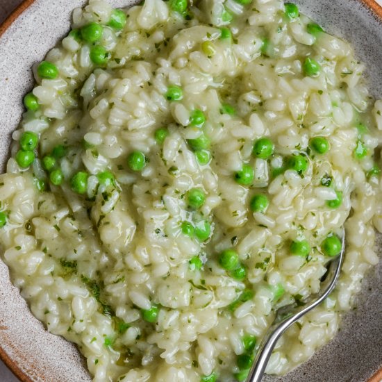 Wild Garlic Butter & Pea Risotto