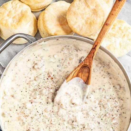 Tasty and simple sausage gravy