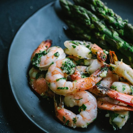 Clean Keto Lemon Garlic Shrimp and