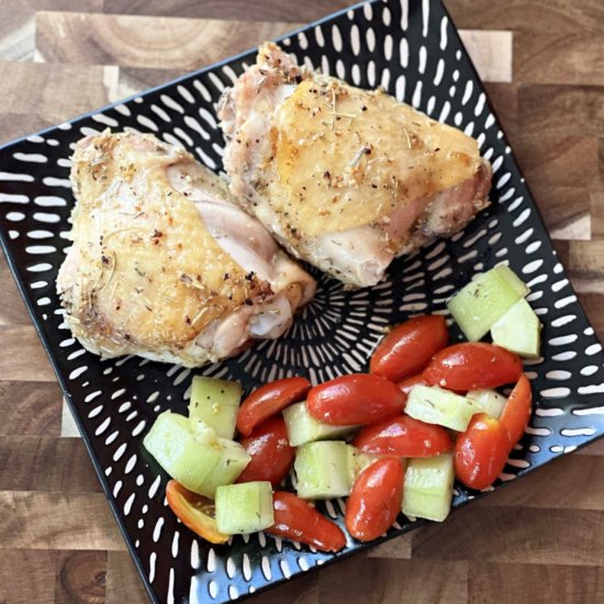 Lemon Garlic Chicken & Tomato Salad