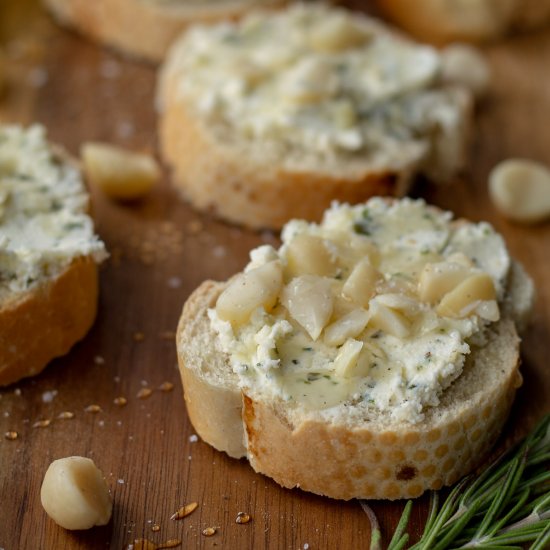 Goat Cheese Crostini with Honey