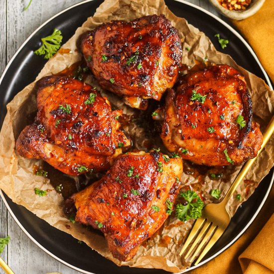 Hot Honey Butter Chicken Thighs