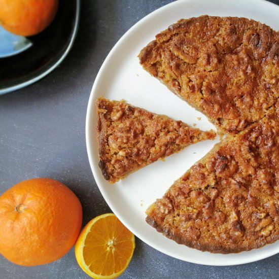 Walnut tart with salted caramel