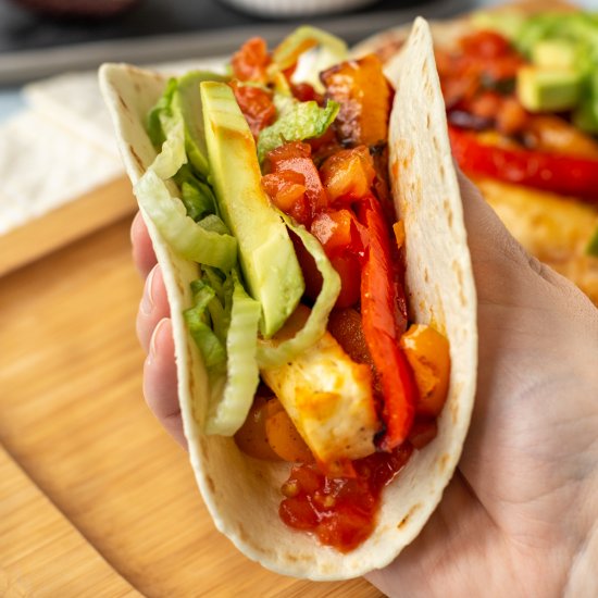 Air fryer vegetarian fajitas