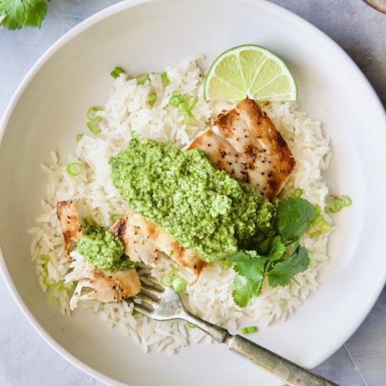 Mahi-Mahi w/ Cilantro-Ginger Pesto