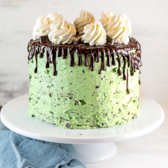 Mint Chocolate Chip Layer Cake