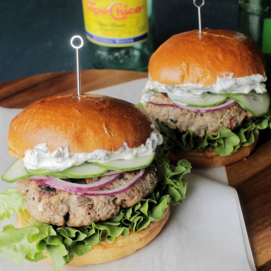 Greek Stuffed Feta Burgers