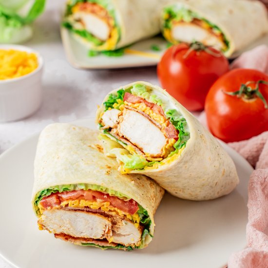 15 Minute Chicken Bacon Ranch Wrap