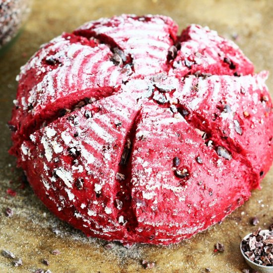 Beetroot Rye Bread with Cacao Nibs