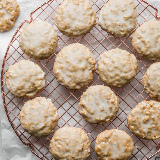 Gluten Free Iced Oatmeal Cookies