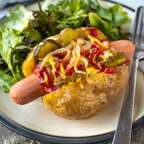 Hot Dog Baked Potatoes