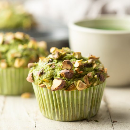 Matcha Pistachio Muffins