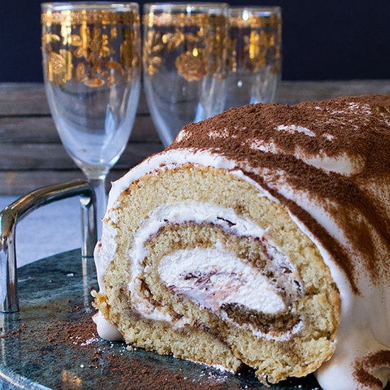 Tiramisu Swiss Roll – Gluten Free