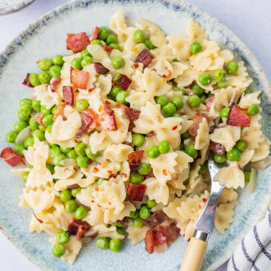 bacon pea pasta