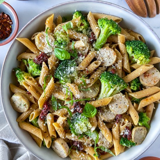 Chicken Sausage Pasta with Broccoli