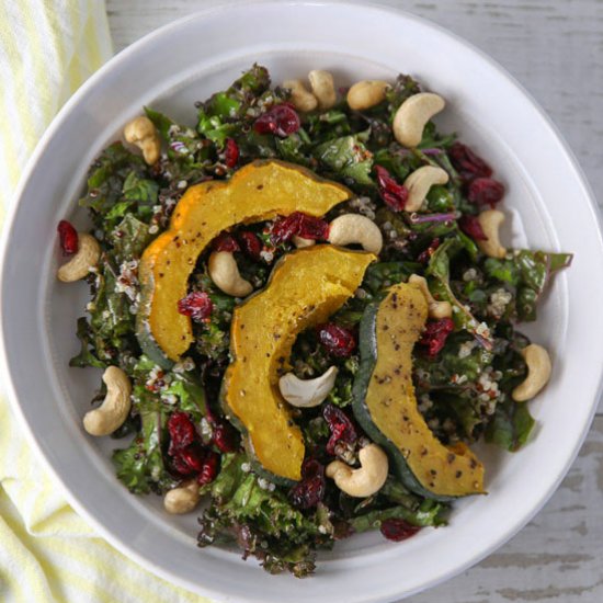 Kale Quinoa Salad with Roasted Squa