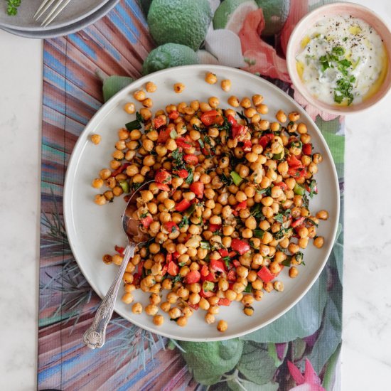 Herby chickpeas with yoghurt