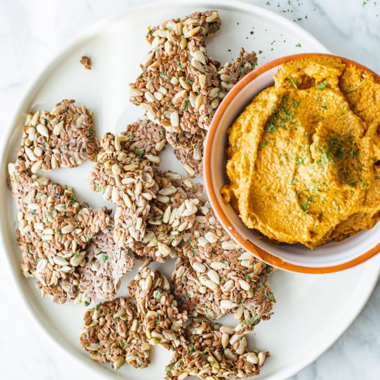 Flaxseed Crackers with Parsley