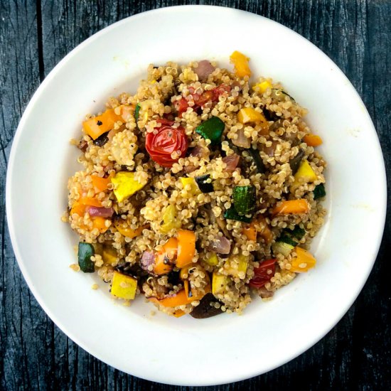 Warm Quinoa Salad with Roasted Veg