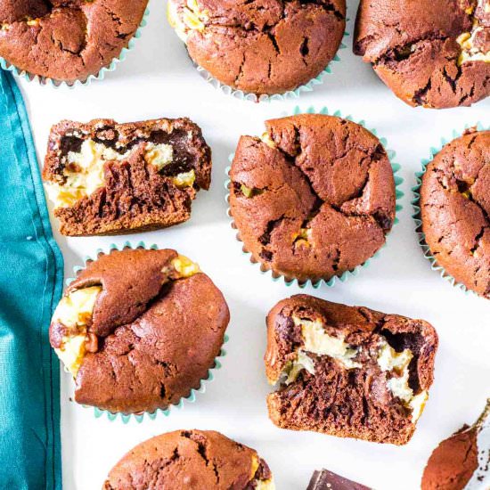 Chocolate Cheesecake Muffins