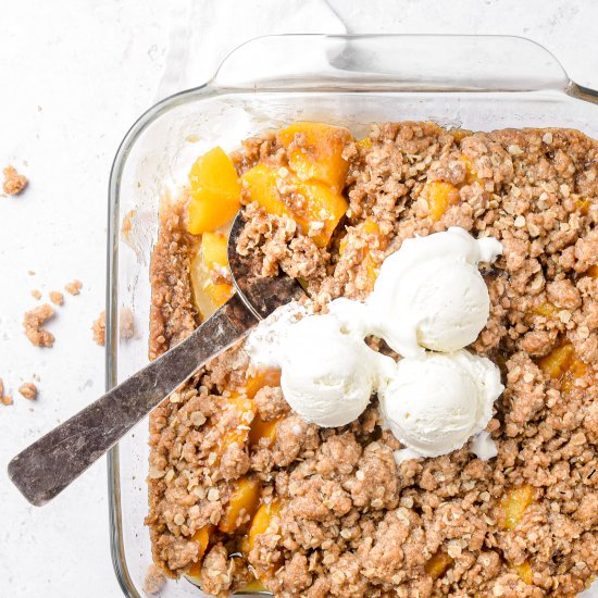 Peach Crisp with Canned Peaches