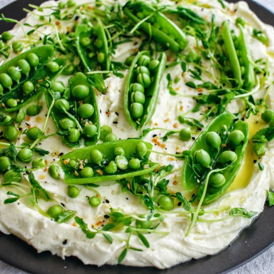 Lemon Ricotta with Snap Pea Salad