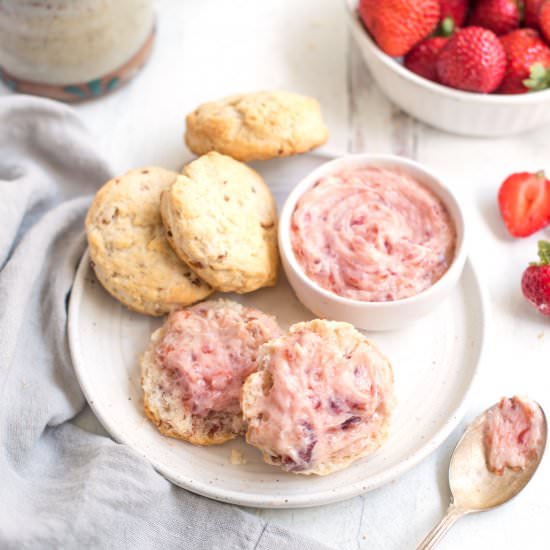 Bacon Biscuits & Strawberry Butter