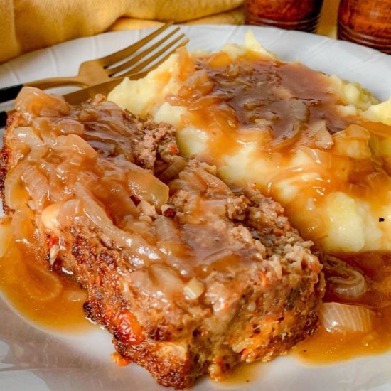 Meatloaf With Creamy Onion Gravy