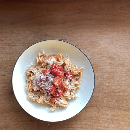 Pink Sauce Pasta & Cherry Tomatoes