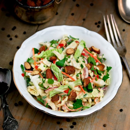 Coleslaw with smoked almonds