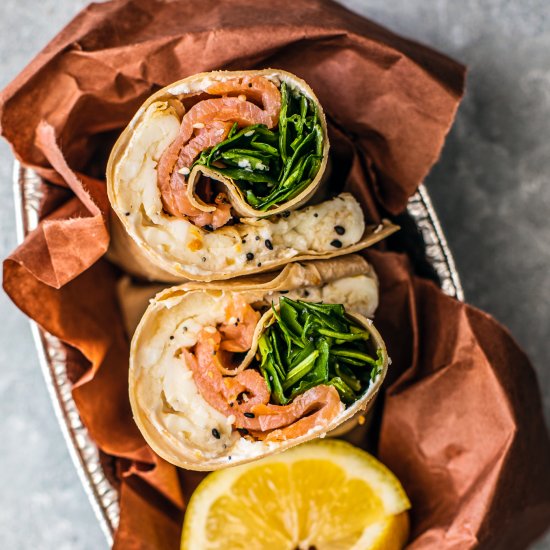 Egg White Smoked Salmon Wrap