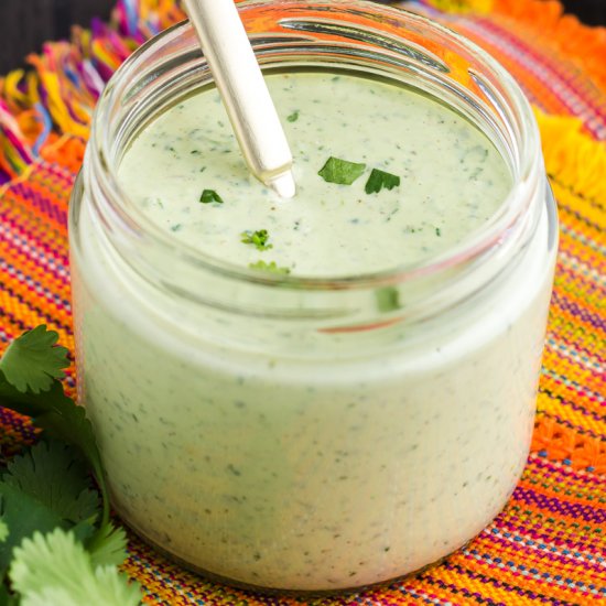 Quick Cilantro Lime Sauce w/ Garlic