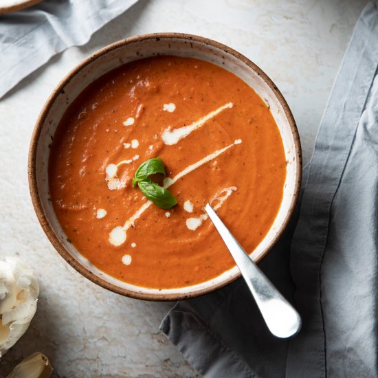 Roasted Tomato Basil Soup