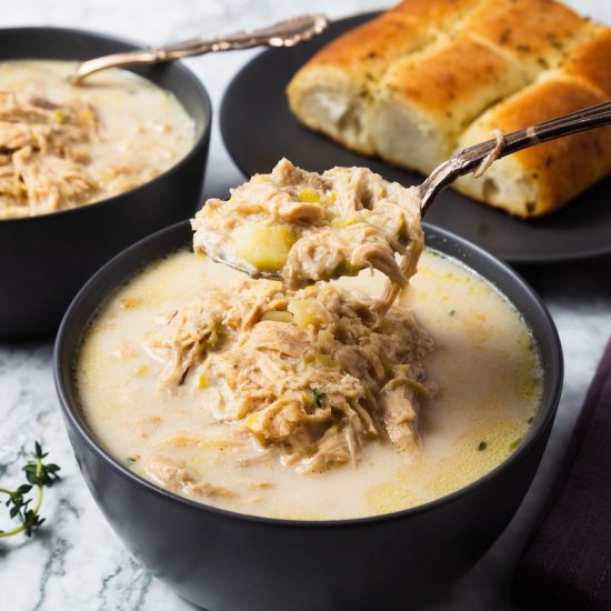 Chicken and Potato Soup with Leeks