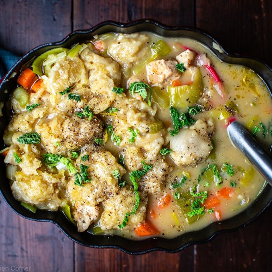 Midweek chicken and dumpling stew