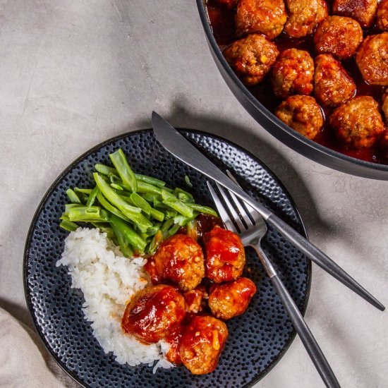 Meatloaf Meatballs with Pan Sauce