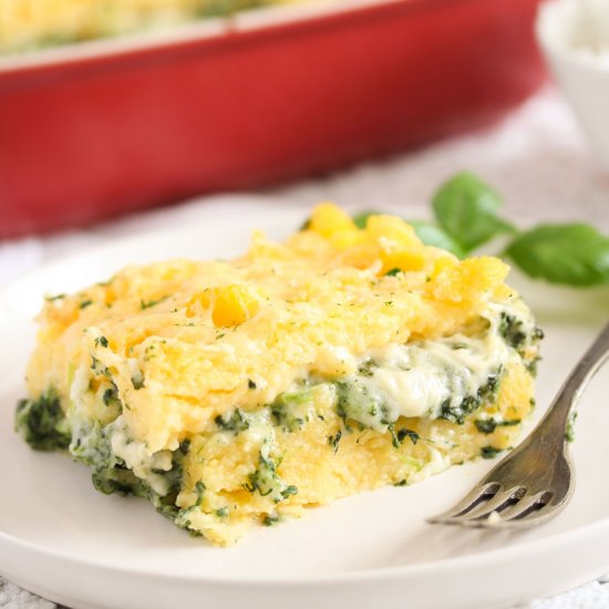 Italian Polenta and Spinach Bake