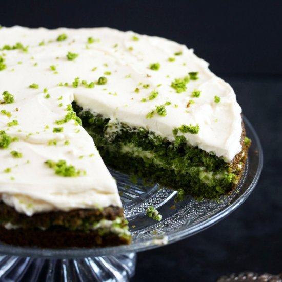 Spinach Cake (with White Chocolate)