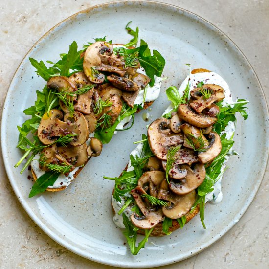 Creamy Mushroom Dill Toast