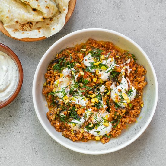 Bulgur Pilaf with Herb Yoghurt